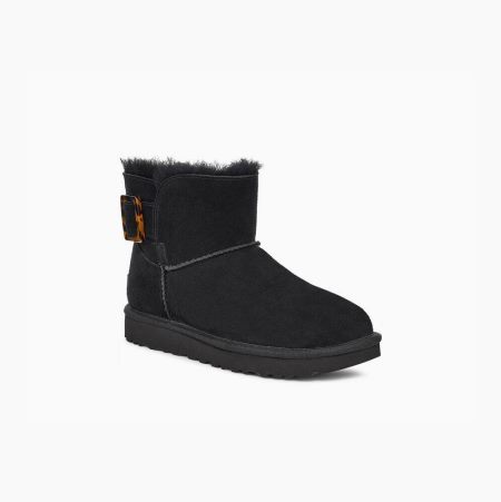 UGG Mini Bailey Fashion Buckle - Boots Dame - Svart (NO-M114)